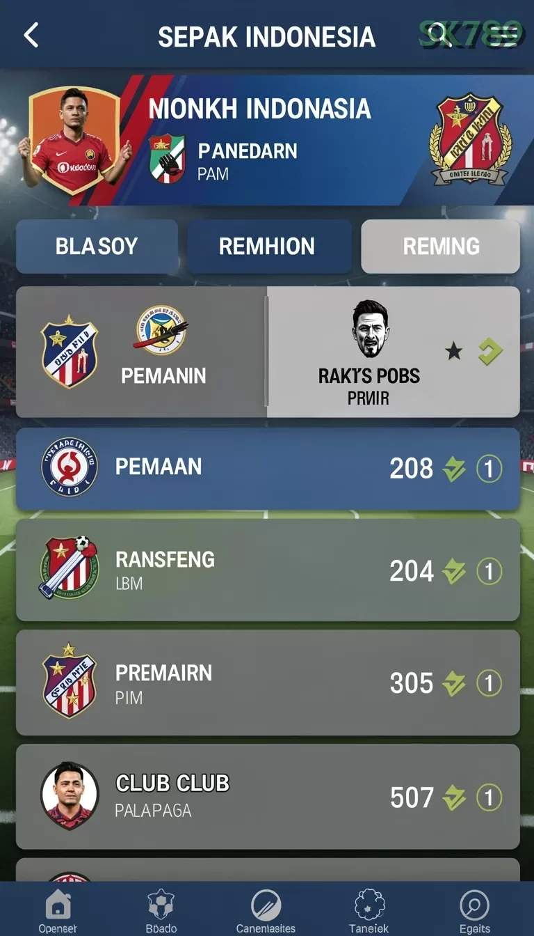 Cuplikan layar JKTOK — menu navigasi